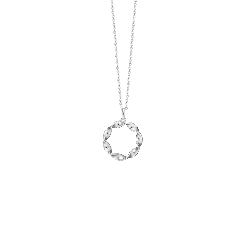 værdig Blandet give Aagaard Snoet cirkel halskæde i sølv - 1680-S-S45-45